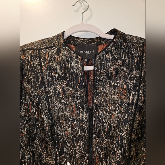 Lafayette 148 New York Black and Brown Women's Blazer Size 12 - Picture 8 of 10